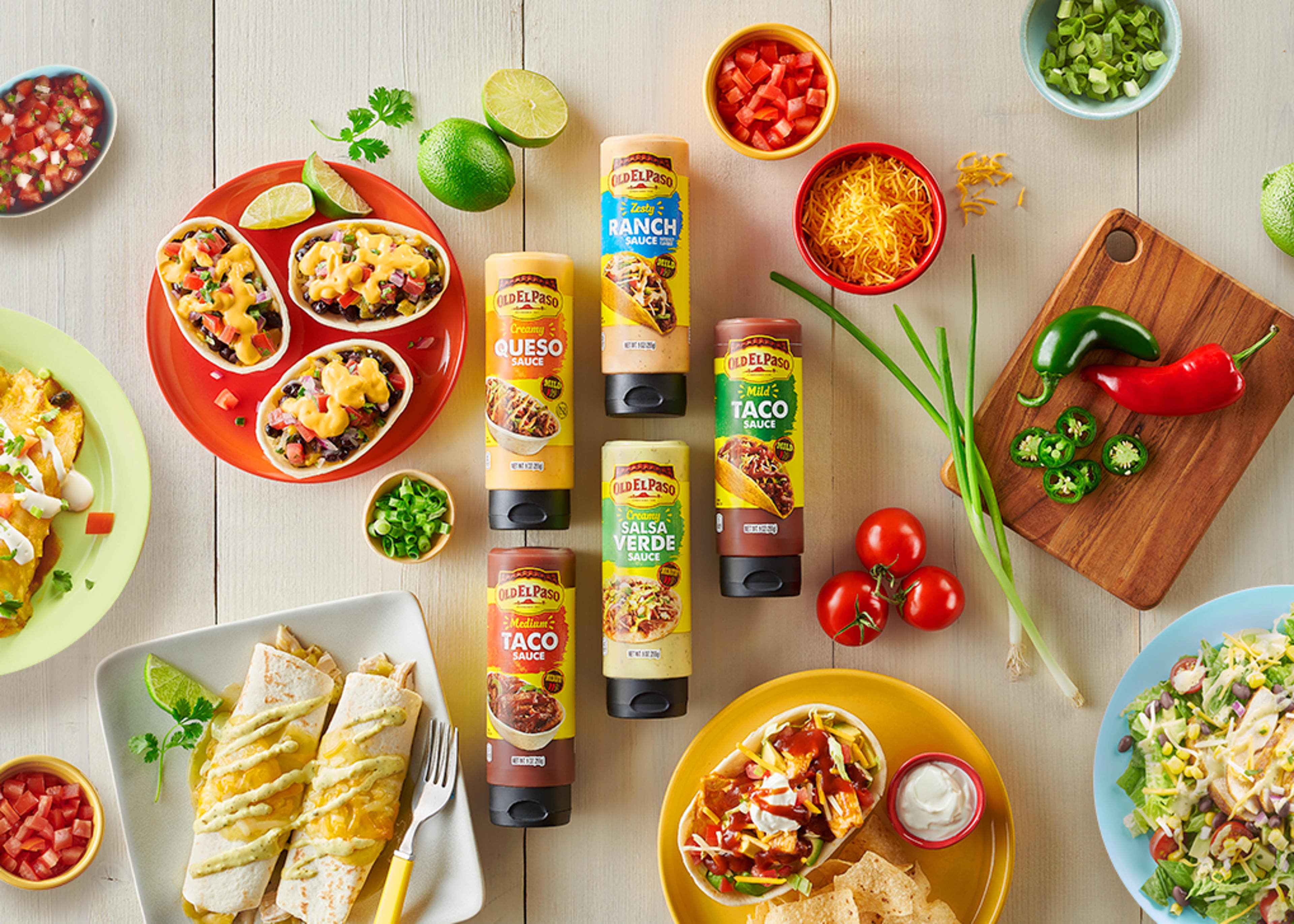 Variety of Old el paso's sauces